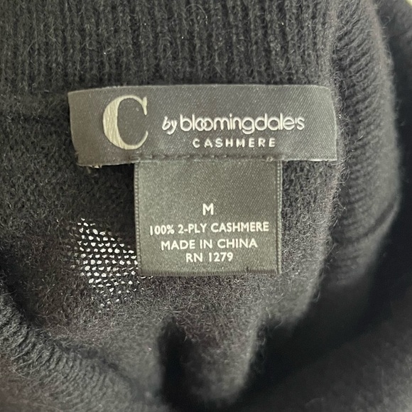 C by Bloomingdales Black Cashmere Tunic Cowl Neck Sweater - Size Medium - Picture 4 of 7